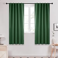 Deconovo Blackout Curtain Panels for Kids Bedroom - Room Darkening Back Tab and Rod Pocket Curtains, 42x72 Inch, Dark Forest, 2 Panels, Adult