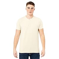 X RAY Men's Soft Stretch Cotton Short Sleeve Solid Color Slim Fit Henley T-Shirt, Fashion Casual Tee for Men