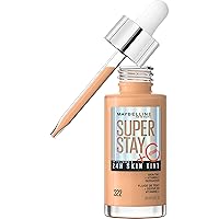 Maybelline Super Stay Up to 24HR Skin Tint, Radiant Light-to-Medium Coverage Foundation, Makeup Infused With Vitamin C, 322, 1 Count