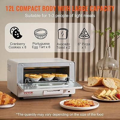 VEVOR Steam Oven Toaster, 12L Countertop Convection Oven 1300W 5