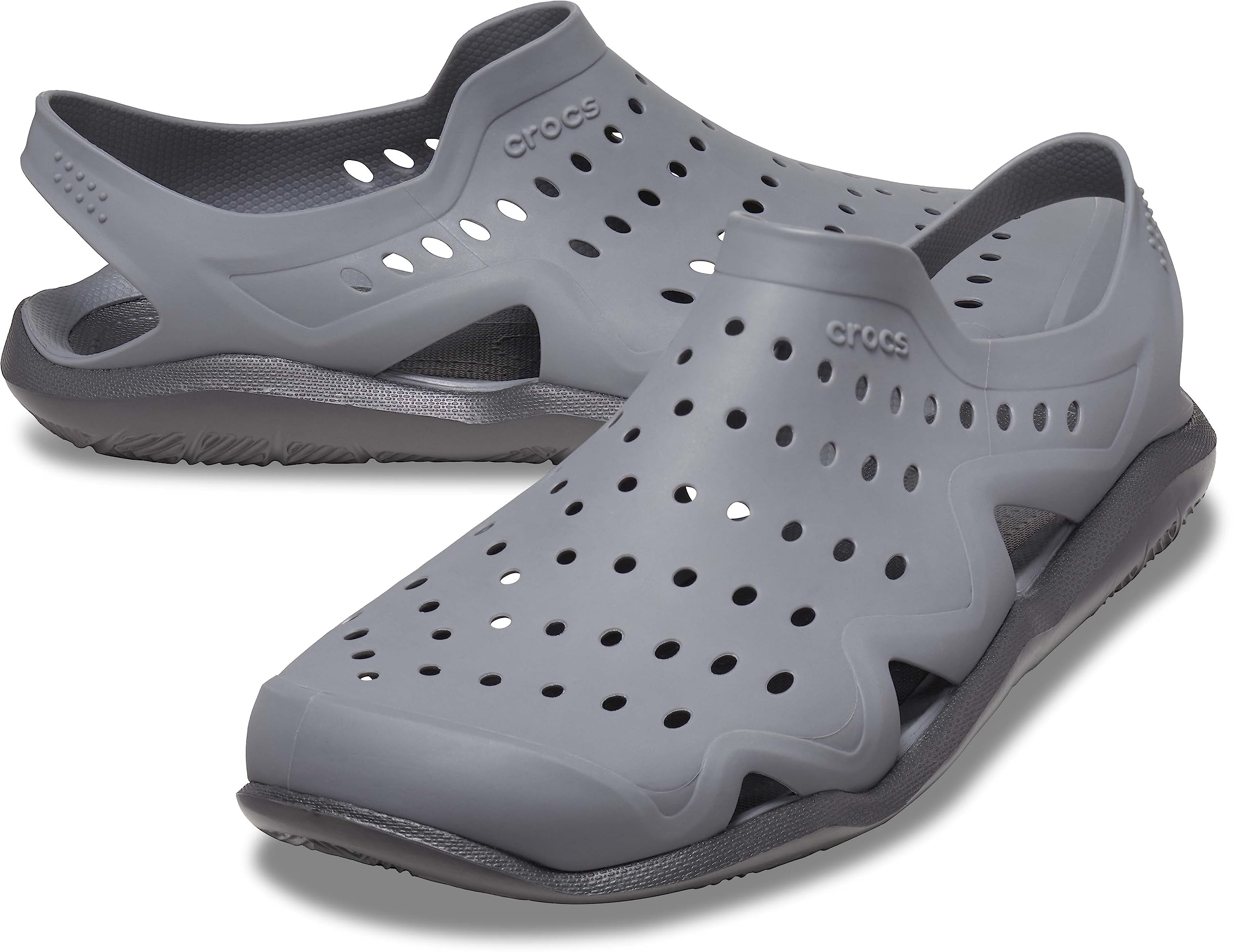 Crocs Men's Swiftwater Wave Sandals, Water Shoes, Charcoal/Graphite, 7 Men