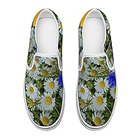 Yellow Flowers(9) Women's Slip on Canvas Non Slip Shoes for Women Skate Sneakers (Slip-On)