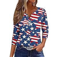 Women's V-Neck Button Solid Color Round Dot Loose Short Sleeved Hawaiian Shirts T-Shirt for Women