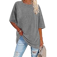 Womens Oversized Tshirt Short Sleeve Crewneck Casual Pullover Loose Comfy Tees Tops