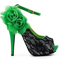 Sexy Lace Peep Toe Flowers Stiletto High Heel Platform Shoes,LF30408
