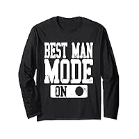 Best Man Mode On Retro Bachelor Party Designs Present Long Sleeve T-Shirt