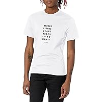 A｜X ARMANI EXCHANGE Men's Short Sleeve Strobe Lights Heart Beats Loud Music Organic Cotton T-Shirt