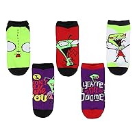 Nickelodeon Invader Zim Adult Socks Gir Character Face And Sayings Mix And Match Ankle Socks 5 Pairs