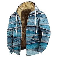 Sherpa Lined Jacket Men Retro Plus Size Warm Fleece Coat Winter Hoodies Sweatshirt Thick Coats Outerwear Sweatshirt