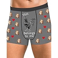 Custom Boxers with Face and Name for Men, Personalized Red Heart Boxers, Gift for Boyfriend Birthday Christmas