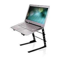Pyle Portable Adjustable Laptop Stand - 6.3 to 10.9 Inch Anti-Slip Standing Table Monitor or Computer Desk Workstation Riser with Level Height Alignment for DJ, PC, Gaming, Home or Office