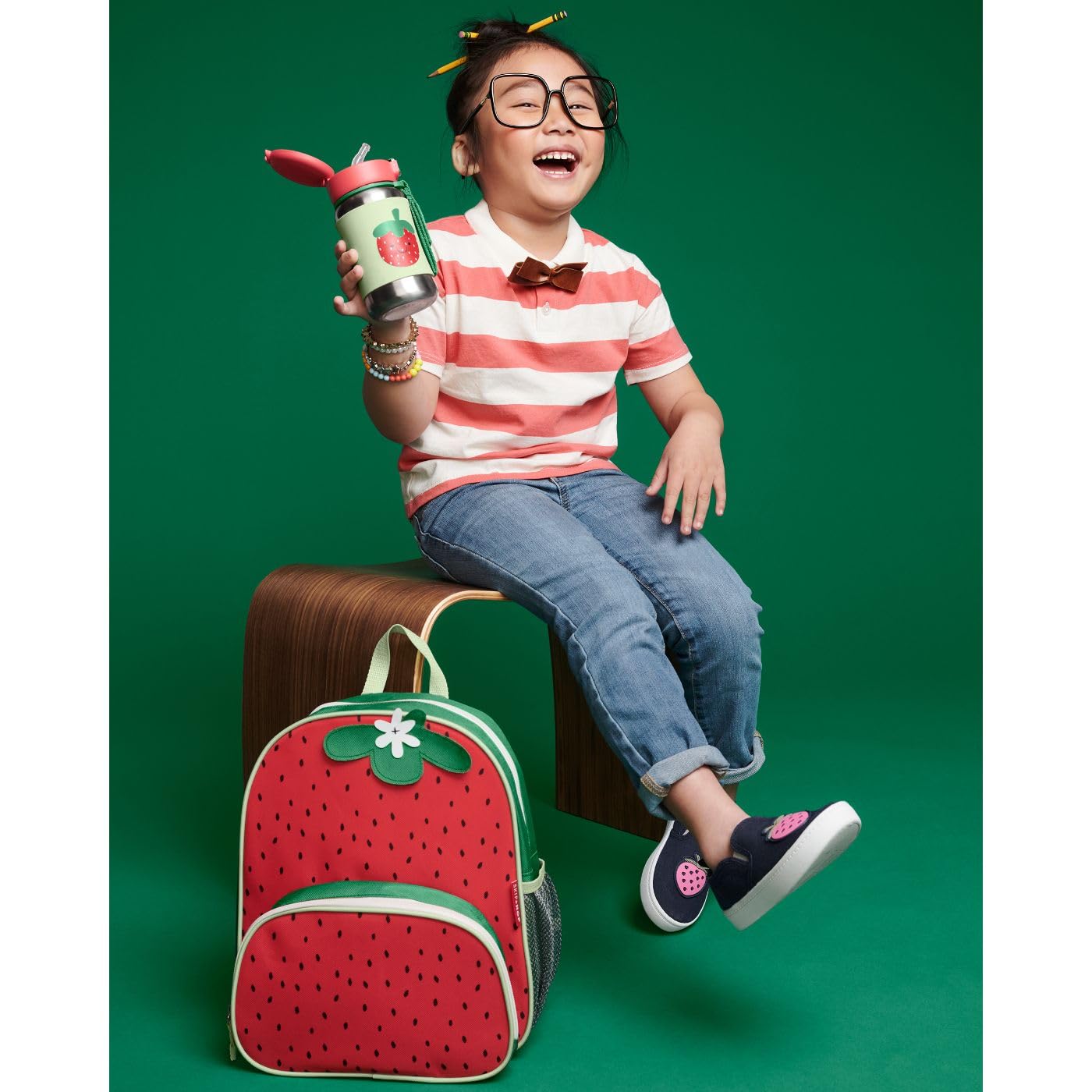 Skip Hop Sparks Little Kid's Backpack, Preschool Ages 3-4, Strawberry