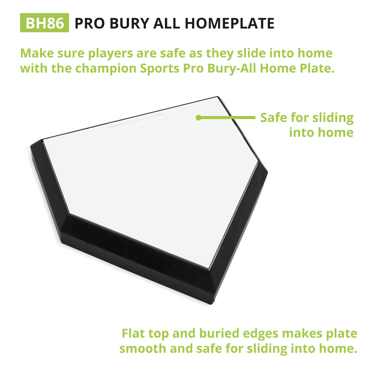 Champion Sports Pro Bury All Homeplate with Waffle Bottom White