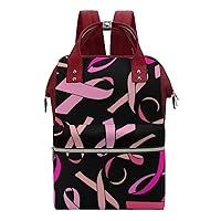 Ribbon Durable Travel Laptop Hiking Backpack Waterproof Fashion Print Bag for Work Park Red-Style