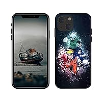 Compatible with iPhone 13 Mini Phone case with Anime Characters Cartoon Style Fingerprint Resistant Slim Lightweight Design for Boys and Girls Black