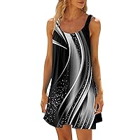 Women's Summer Plus Size Fashion Beach Casual Plaid Printed Sleeveless Hanging Neck Dresses for Women 2024