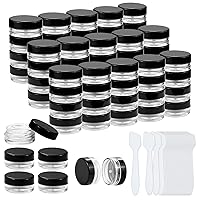 120 Pack 3g Cosmetic Sample Jars with Lids Tiny Makeup Sample Containers Small Pot Jars Round Cosmetic Jars with Mini Spatulas