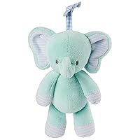 Gund Baby Safari Friends Elephant Pull-Down Musical Plush, Travel Friendly Sensory Toy with Stroller Loop for Ages 0 and Up, Blue, 12”