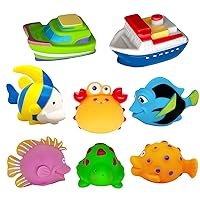 Mold Free Baby Bath Toys - Toy Boats No Hole No Mold Toddler Bath Toy for Kids Age 1 2 3 4 Bathtub Water Pool Toys for Infants 6-12-18-24 Months Gifts for 1-6 Year Old Boys Girls Baby Bath Essentials