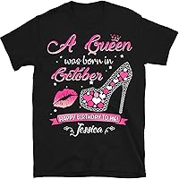 This Queen was Born in October Birthday Shirts for Women T-Shirt, Birthday Gift, October Birthday Shirt, October Queen, October Girl Shirts Multicolored
