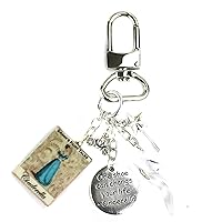 Cinderella Grimms Fairy Tale Princess Clay Mini Book Key Chain Bag Purse Backpack Clip Loop Clasp