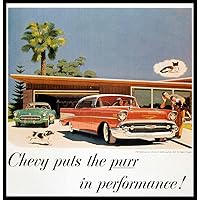 Classic Chevy Auto Advertisement Fridge Magnet Canvas Print 7 x 7