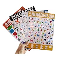Curious Minds Busy Bags Set of 6 Learning Seek and Find Dry Erase & Wipe Off - Activity Pages - Uppercase/Lowercase/Numbers 1-20/Colors/Shapes - Teacher Supplies