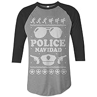 Threadrock Police Navidad (Ugly Sweater) Unisex Raglan T-Shirt