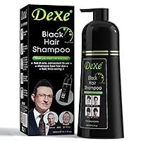Black Hair Shampoo-400ml Dexe Instant Black Hair Shampoo for Natural Hair,Temporary Hair Dye Shampoo for Men Women Black Color/Simple to Use/Lasts 30 Days-Fast Acting Natural Ingredients