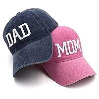 Hiwelove Mum and Dad Hats Father's Day Mum Dad Gifts Hat Embroidered Adjustable Baseball Caps Gift for Couples Parents
