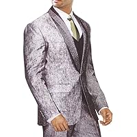 Mens Gray Linen 5 Pc Suit Bollywood Two Button LS13