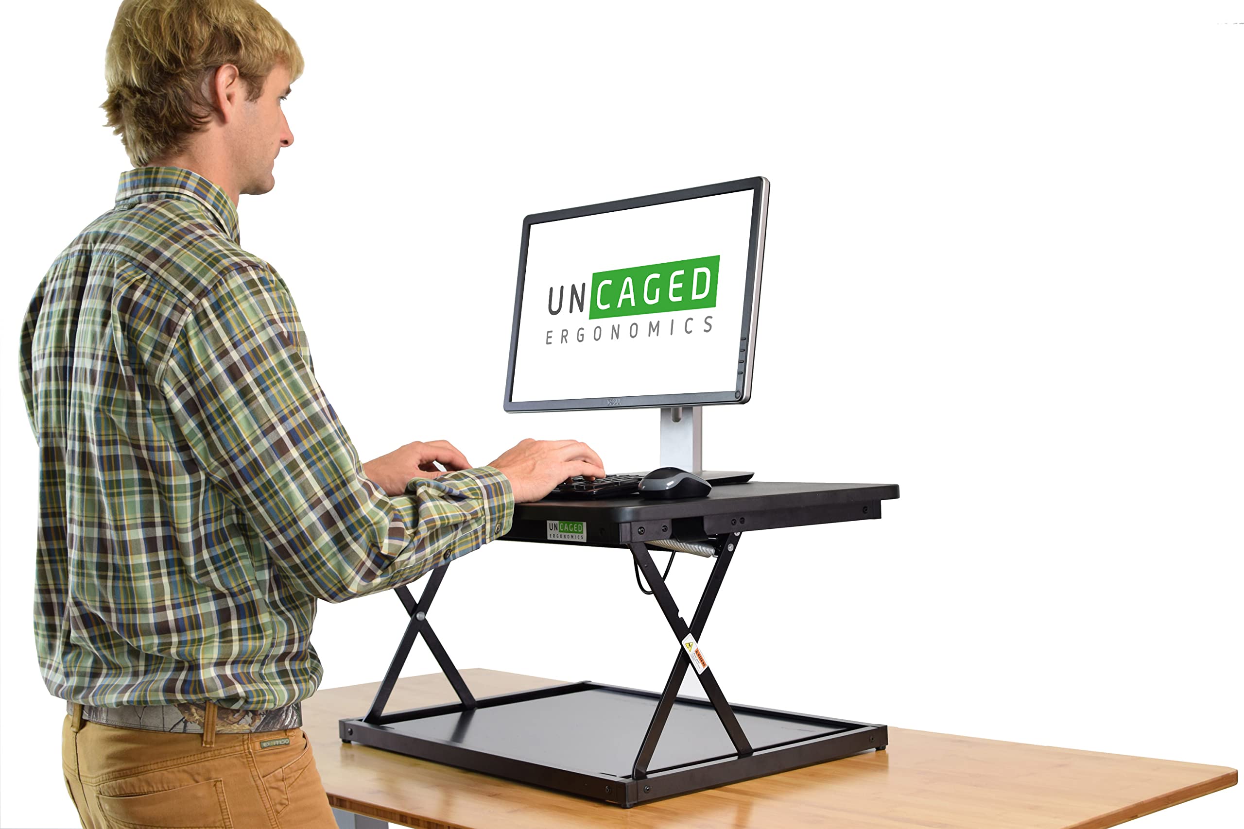 CHANGEdesk MINI Standing Desk Converter for Laptops Single Monitors ergonomic adjustable height sit stand-up desktop riser stand portable compact simple and easy black