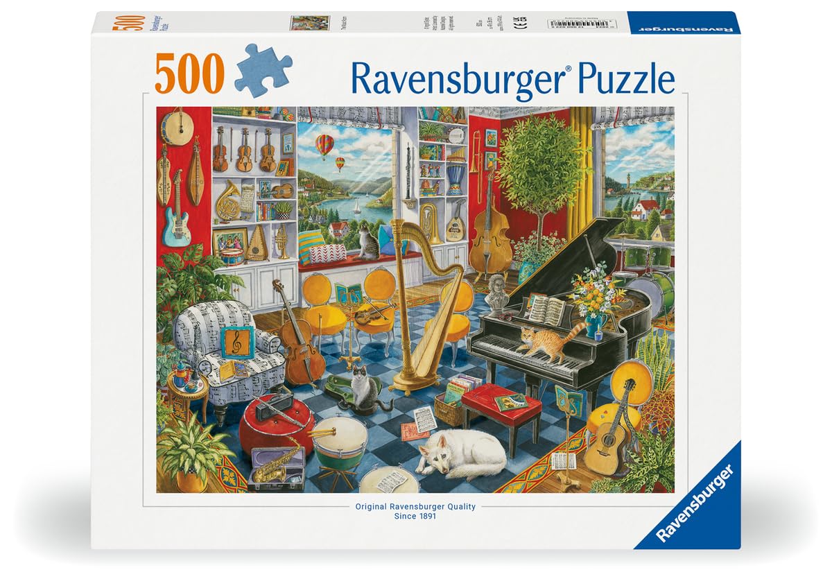 Ravensburger The Music Room 500 Piece Jigsaw Puzzle for Adults - 12000022 - Handcrafted Tooling, Made in Germany, Every Piece Fits Together Perfectly
