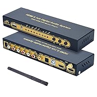5.1 Surround Sound Decoder Compatible with DTS AC3, HDMI 2.0b 4K 60Hz HDR 3D HDCP 2.3 2.2 1.4 Separator Extractor, DSD256 (U-Disk) 192Khz/24Bit Digital Analog Audio Video System