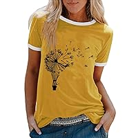 Yellow Tops for Women V Neck Shirts Plain Tops Casual Work Stylish Boho Floral