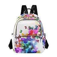 ALAZA Colorful Butterfly Mini Backpack Purse for Women Travel Bag Fashion Daypack Back Pack Shoulder Bag
