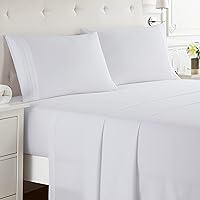 Nestl Queen Sheet Set - 4 Piece Bed Sheets for Queen Size Bed, Deep Pocket, Hotel Luxury, Extra Soft, Breathable and Cooling, White Queen Size Sheets