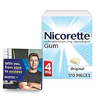 Nicorette 4 mg Nicotine Gum to Help Quit Smoking with Behavioral Support Program - Original Unflavored Stop Smoking Aid, 170 Count
