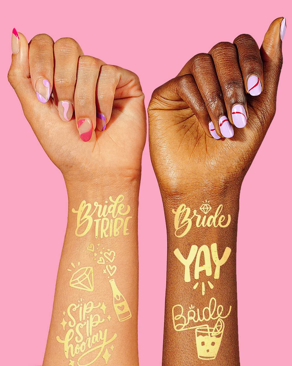 xo, Fetti 30 Bride Tribe Metallic Tattoos | Bachelorette Party Decorations, Bridesmaid Favor + Bride To Be