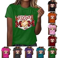 Women Baseball Mom Tshirts Baseball Mama Tee Shirts Tees Game Day Seaon Weenkend Gifts Design Short Sleeve Tops