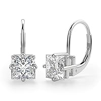 Princess Moissanite Stud, 4.00 CT Princess Brilliant Cut Wedding Earrings, 925 Silver Stud Earrings, Engagement Bridal Earrings, Perfact for Gift Or As You Want