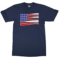 Threadrock Kids Baseball and Bat American Flag Youth T-Shirt
