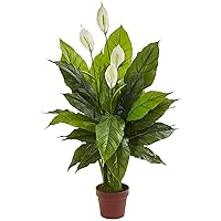 Nearly Natural 42” Spathiphyllum Artificial (Real Touch) Silk Plants Green
