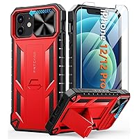 FNTCASE for iPhone 12 Phone Case: iPhone 12 Pro Military Grade Shockproof Protection Mobile Case with Kickstand & Matte Textured Rugged TPU Shell | Drop Proof Protective Cover