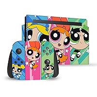 Officially Licensed The Powerpuff Girls Group Oversized Graphics Vinyl Sticker Gaming Skin Decal Cover Compatible with Nintendo Switch Console & Dock & Joy-Con Controller Bundle