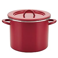 Rachael Ray Create Delicious Stock Pot/Stockpot with Lid - 12 Quart, Red