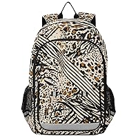 ALAZA Leopard Spot Zebra Stripe Backpack Bookbag Laptop Notebook Bag Casual Travel Trip Daypack for Women Men Fits 15.6 Laptop