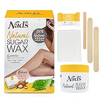 Wax Hair Removal For Women - Body+Face Wax - All Skin Types - At Home Waxing Kit With 6 Oz Sugar Wax, Cleansing Soap, Wooden Spatula, Re-Usable Cotton Strips