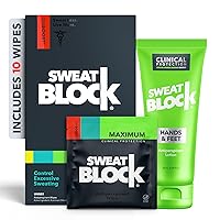SweatBlock Antiperspirant Bundle Deal, Wipes (1 box) and Lotion (1 tube), Reduce Excessive Underarm Sweating, Hand Sweating, and Smelly Feet.…