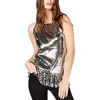 Womens Sequined Sleeveless Blouse Top